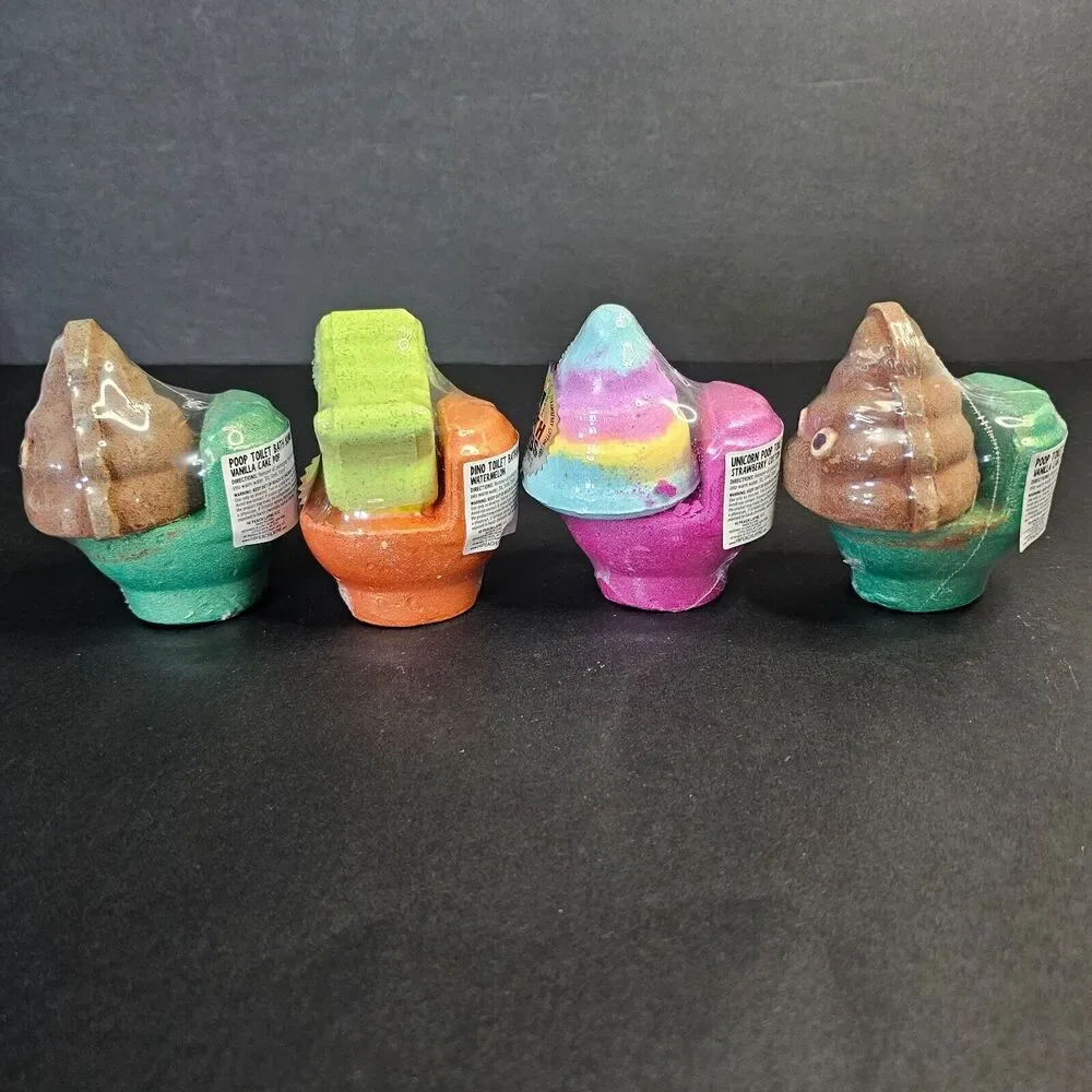 Toilet Poop Bath Bombs, Funny Personal Self Care Spa Items, Set of 4